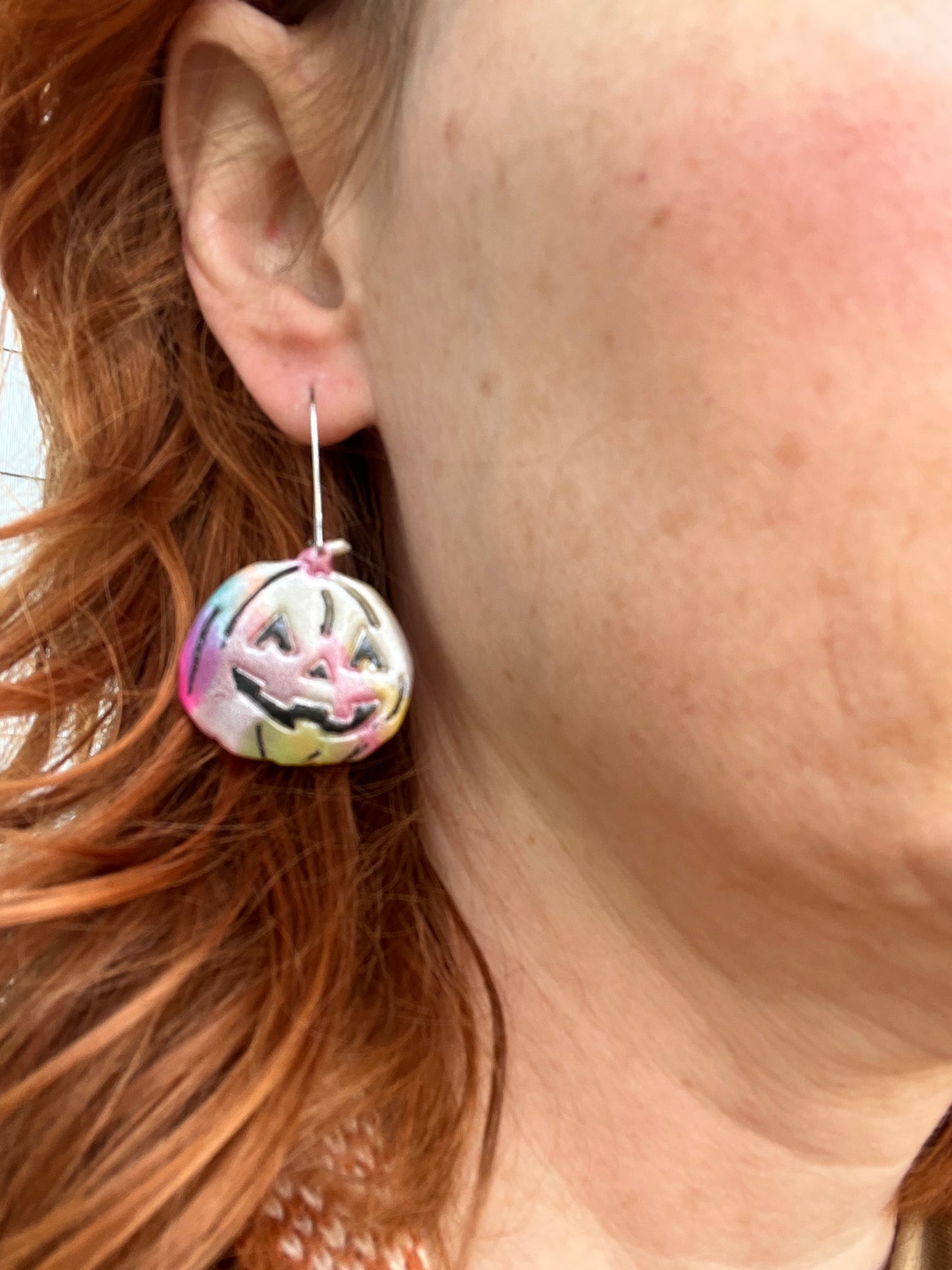 Spooky Rainbow Pumpkins Earrings