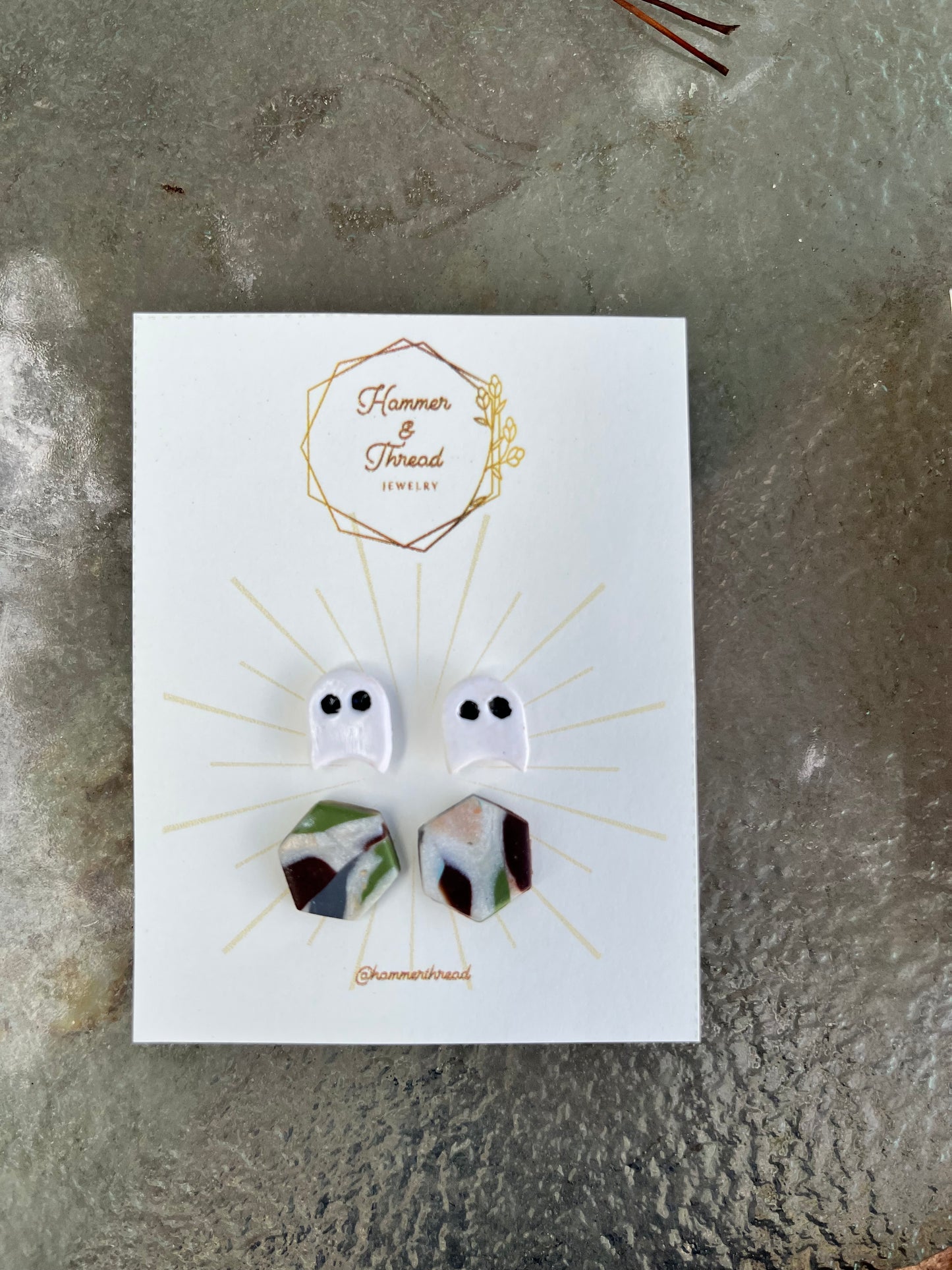 Friendly Ghosts and Marble Hexagon Stud Pack