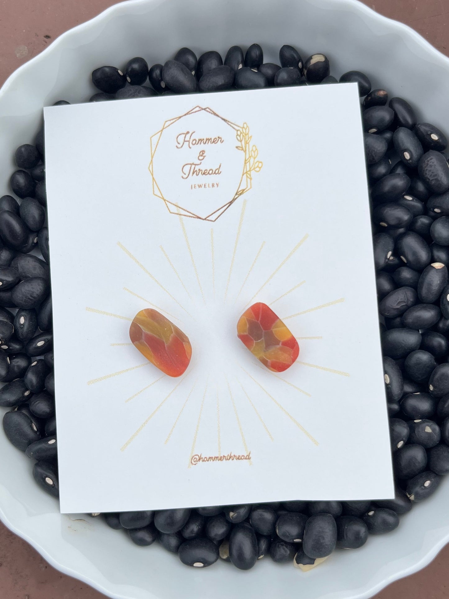 Autumn Mosaic Pebble Stud Earrings