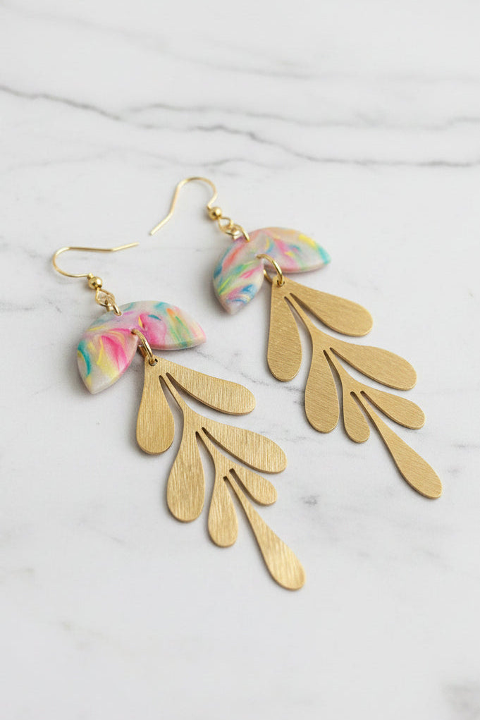 Matisse Rainbow Dangle Earrings Matte finish