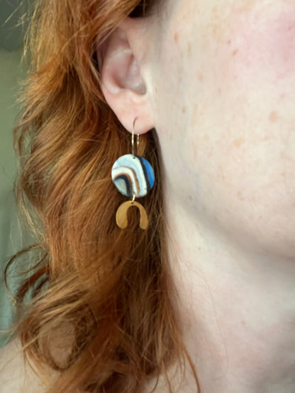 Polymer Clay Faux Agate Earrings