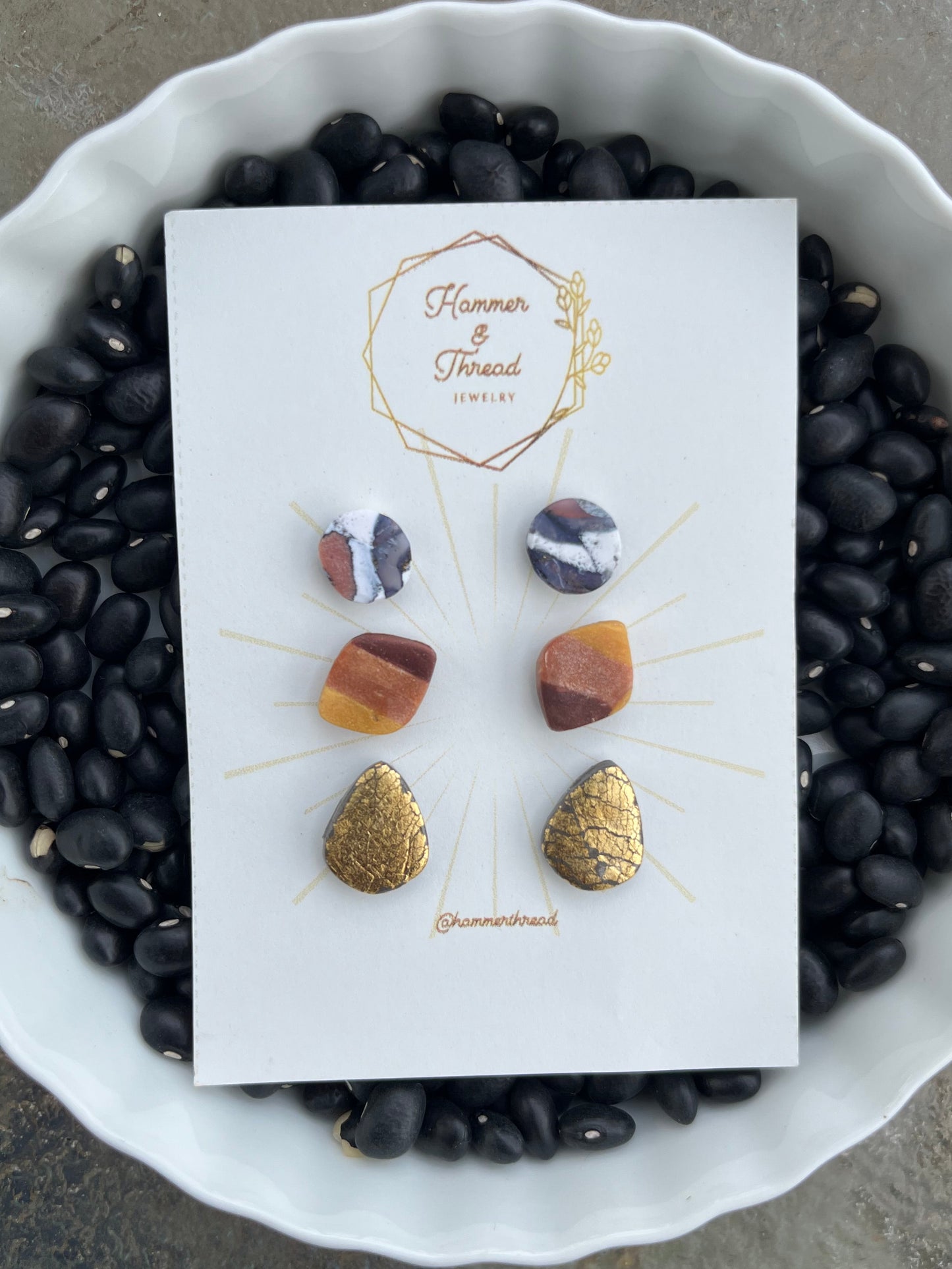 Geometric Stud Earring Trio Pack