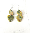 Green Swirl Pebble Dangles