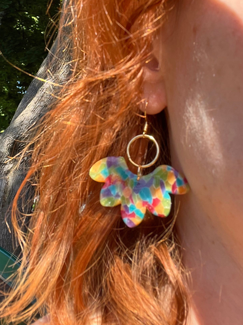 Rainbow Wing Dangle Earrings