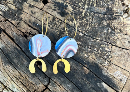Polymer Clay Faux Agate Earrings