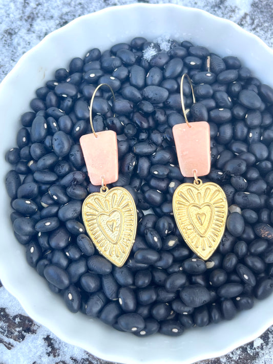 Valentine Trapezoid Dangle Hoop Earrings