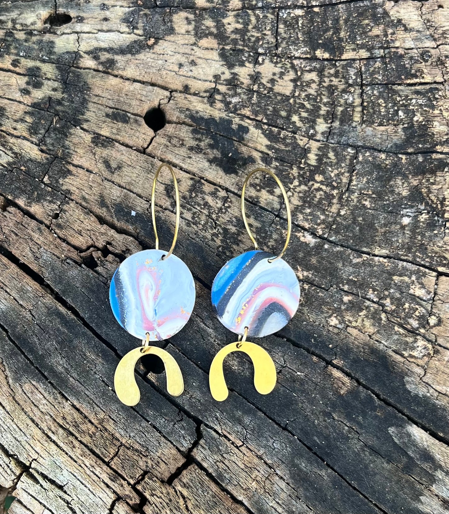 Polymer Clay Faux Agate Earrings