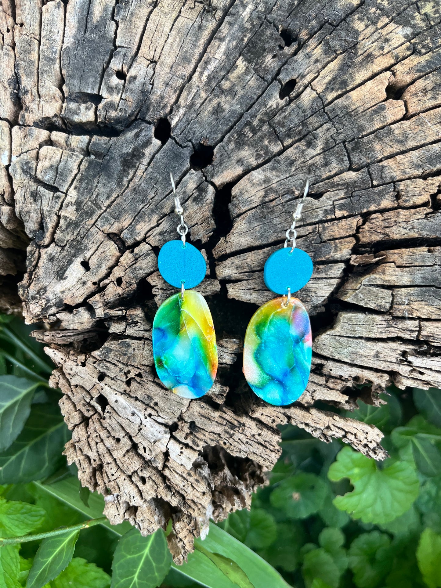 Watercolor Pebble Drop Dangles