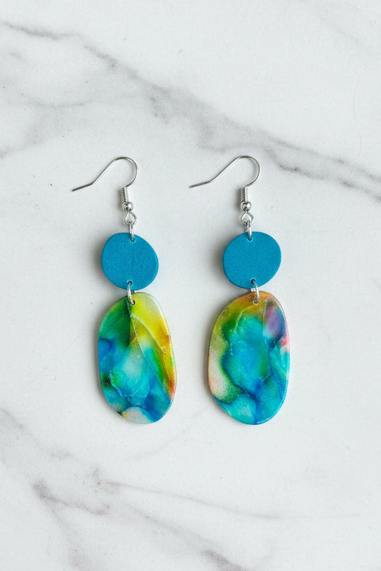 Watercolor Pebble Drop Dangles
