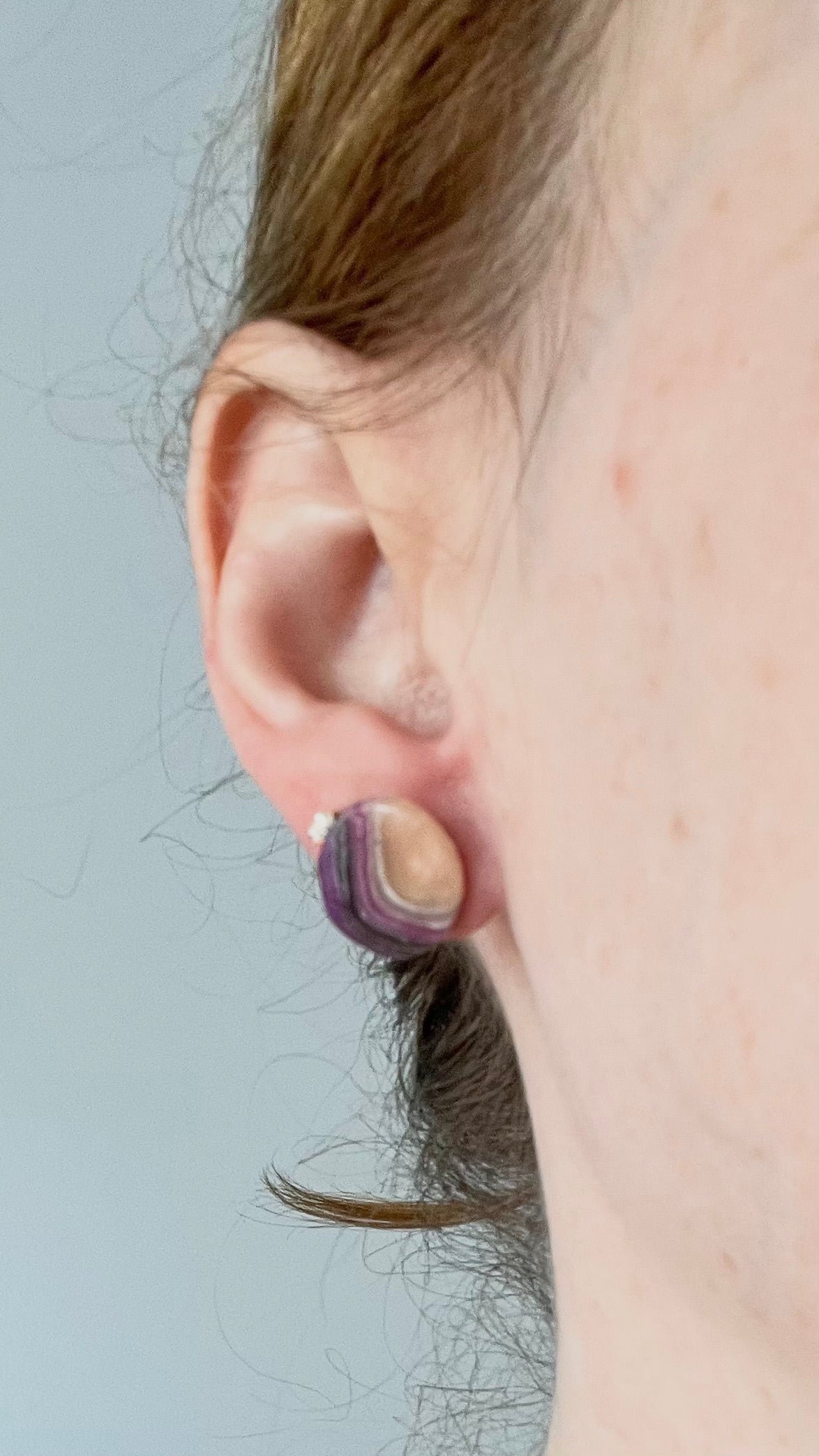 Purple Faux Agate Studs
