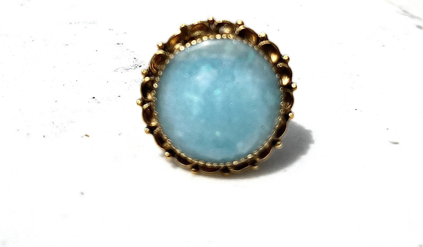 Blue Faux Large Opal Ring