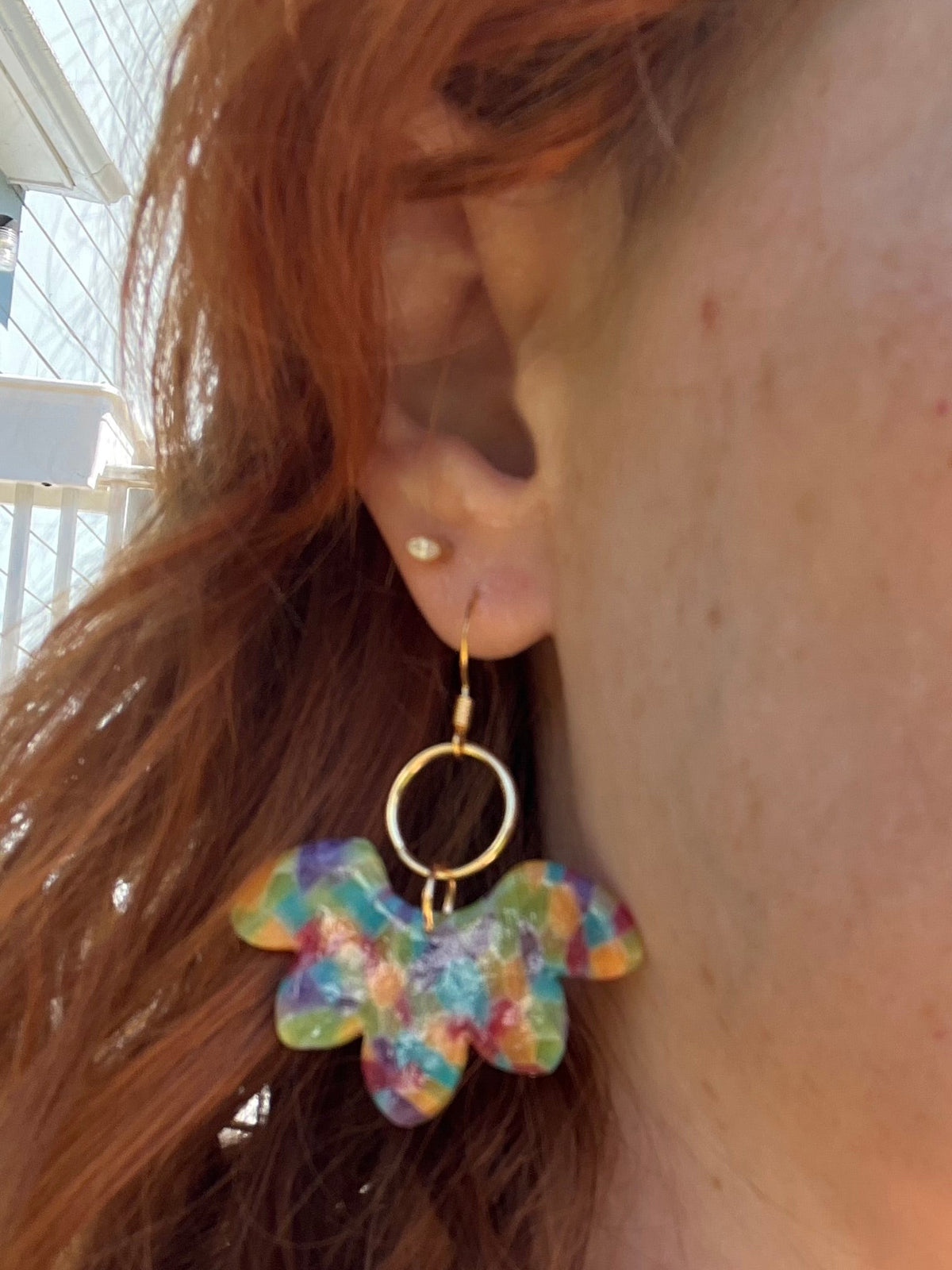 Rainbow Wing Dangle Earrings
