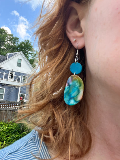 Watercolor Pebble Drop Dangles