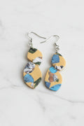 Terrazzo organic dangle earrings, handmade polymer clay — Hammer & Thread