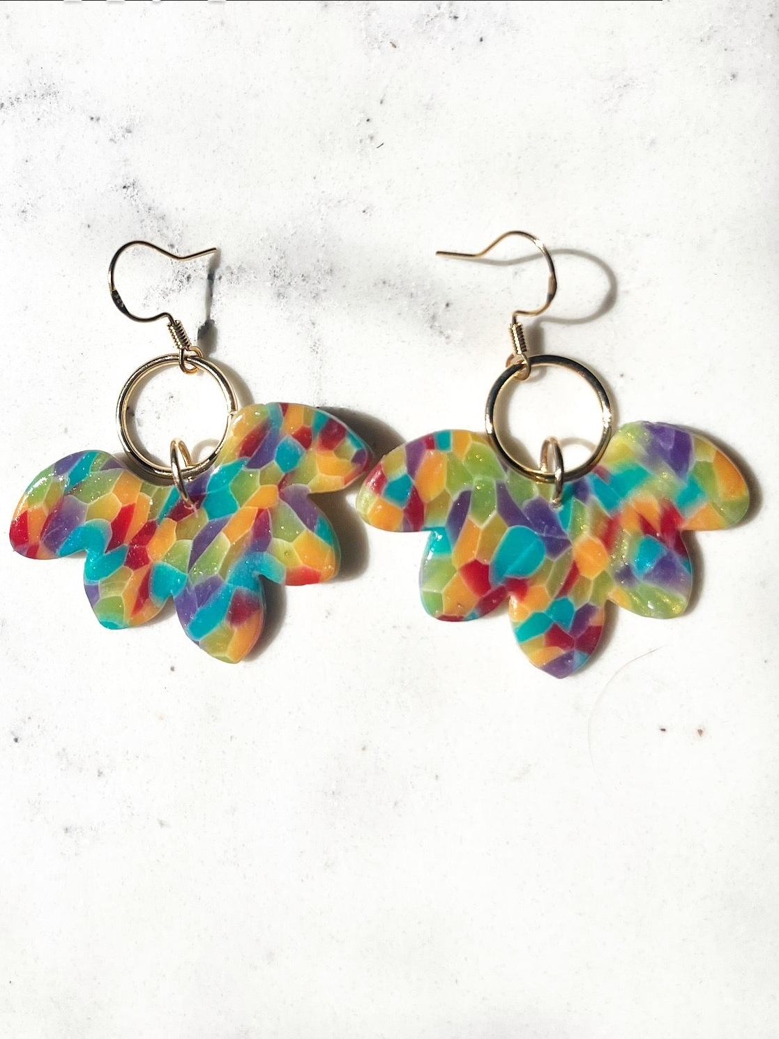 Rainbow Wing Dangle Earrings
