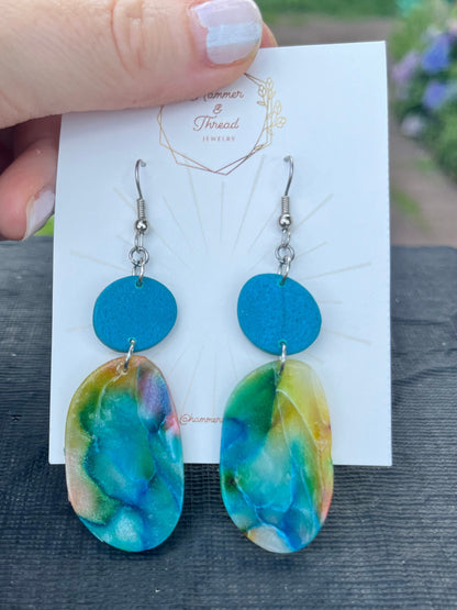 Watercolor Pebble Drop Dangles