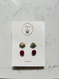 Micro Rainbow Diamond + Magenta Circle Stud Pack