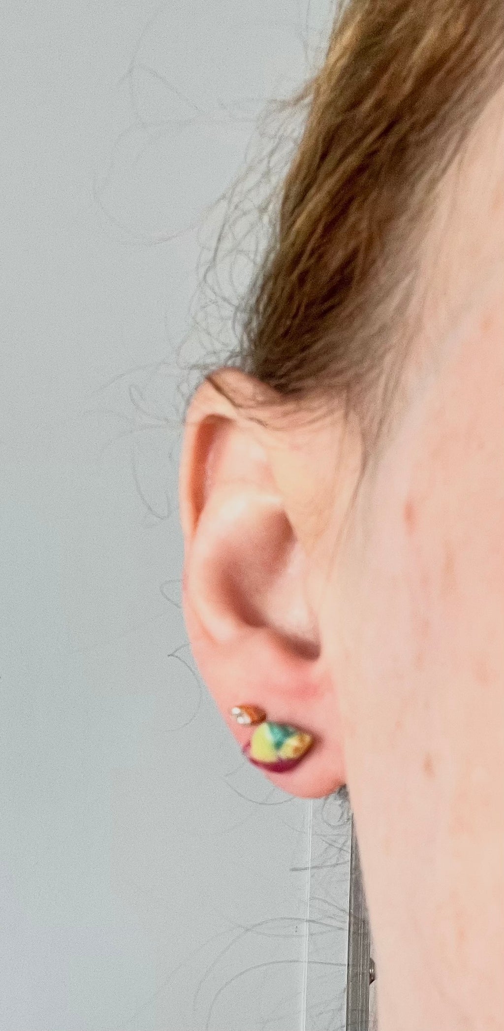 Micro Rainbow Diamond + Magenta Circle Stud Pack