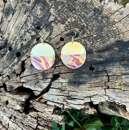 Metallic Mocha Semi Circle Earrings