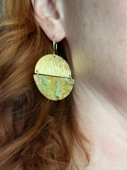 Yellow Ochre & Mint Marble Semi Circles