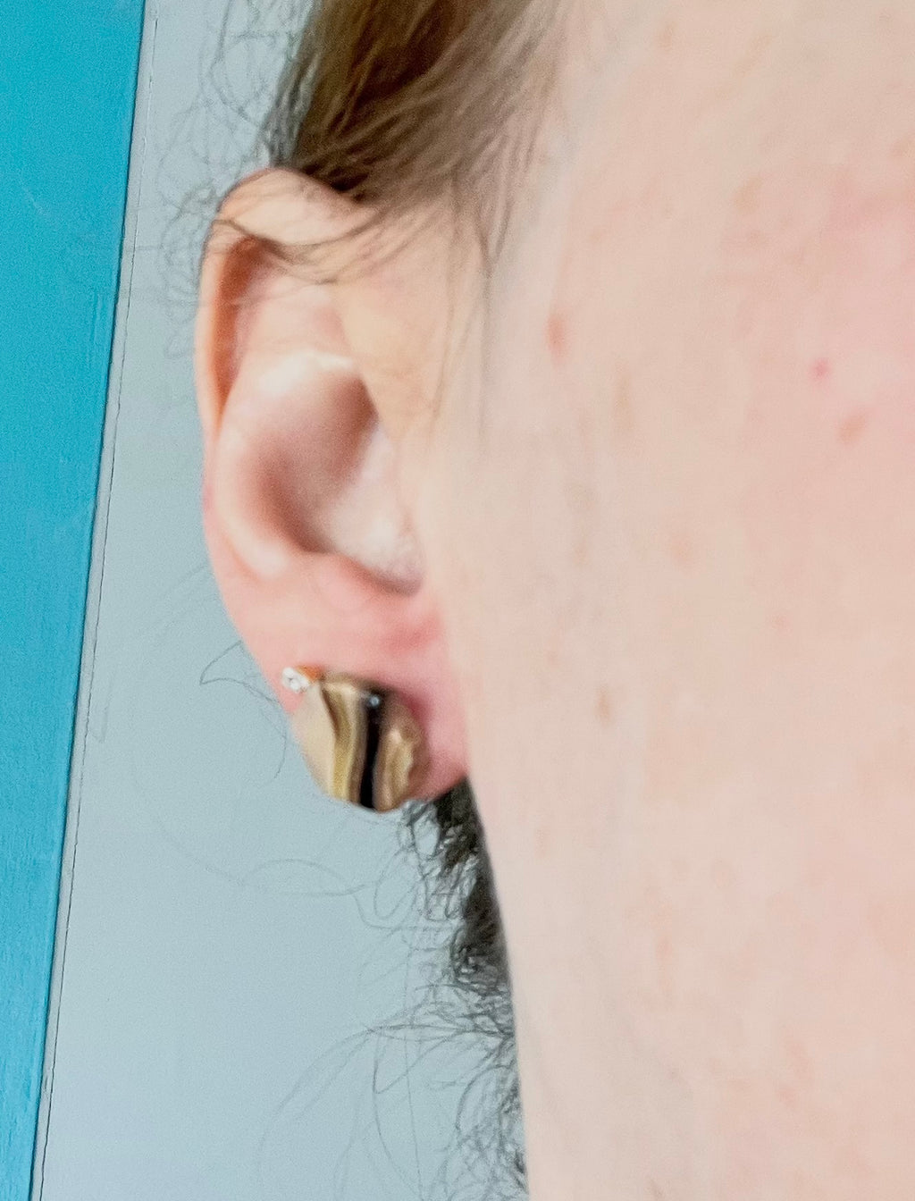 Neutral Faux Agate Hexagon Studs