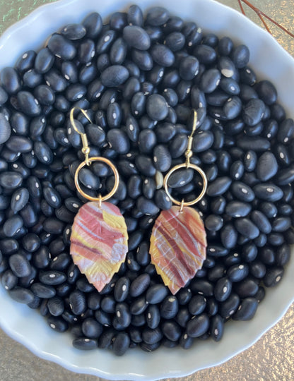 Metallic Mocha Leaf Earrings