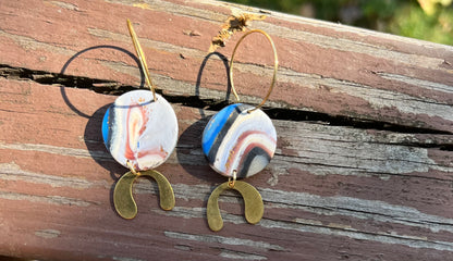 Polymer Clay Faux Agate Earrings
