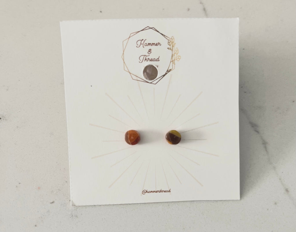 Micro Autumn Mosaic Circle Studs