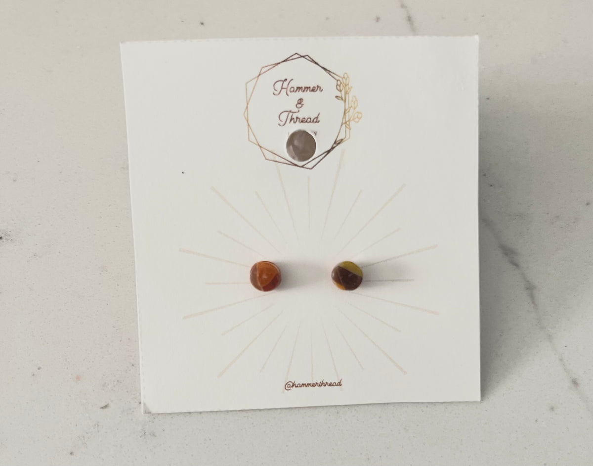 Micro Autumn Mosaic Circle Studs