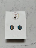 Stripy Hexagon Studs