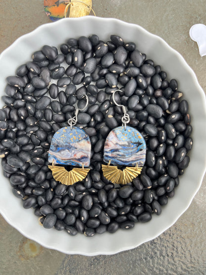 Seascape Sunburst Dangle Earrings