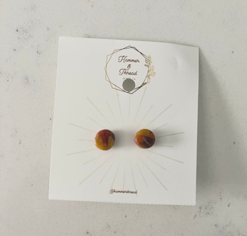 Autumn Mosaic Circle Studs