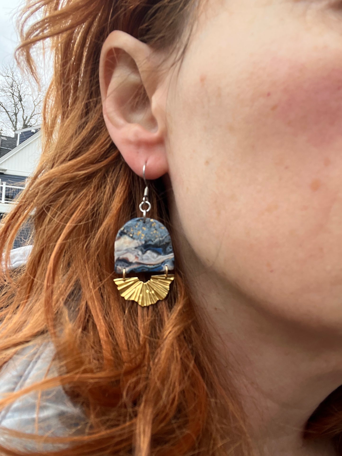 Seascape Sunburst Dangle Earrings