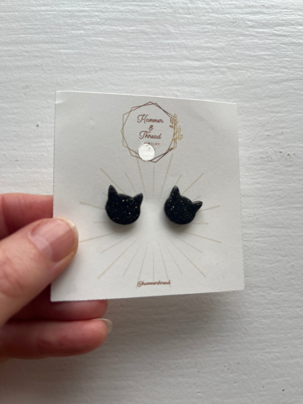 Black Cat Stud Earrings