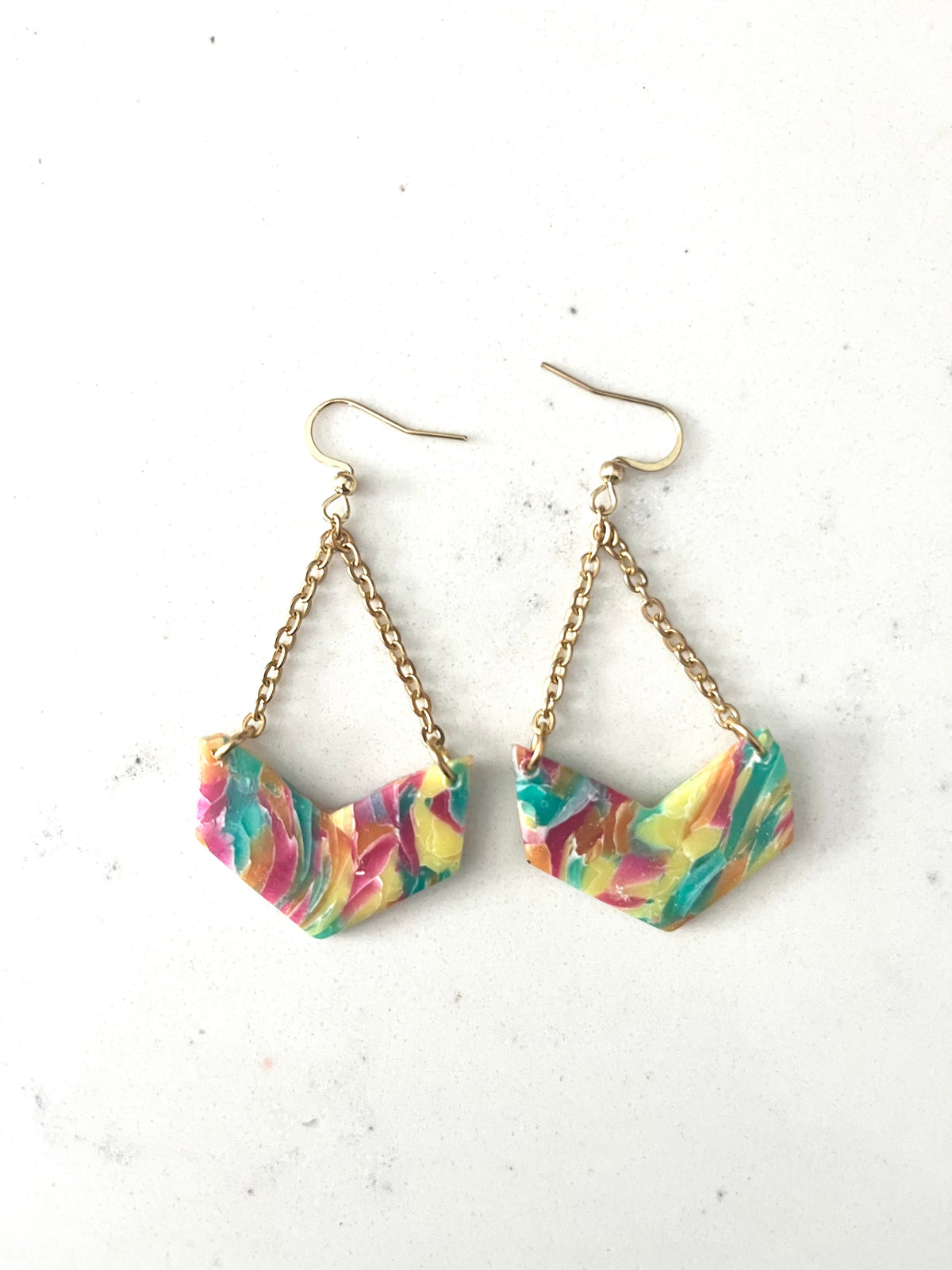 Chevron & Brass Chain Dangles