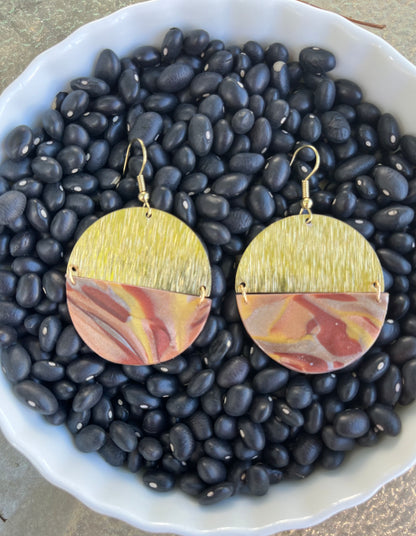 Metallic Mocha Semi Circle Earrings