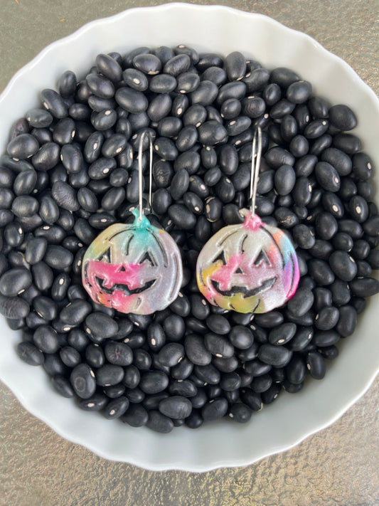 Spooky Rainbow Pumpkins Earrings