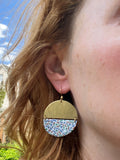 Mosaic and Brass Semi-Circle Dangles