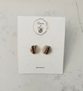 Neutral Faux Agate Hexagon Studs