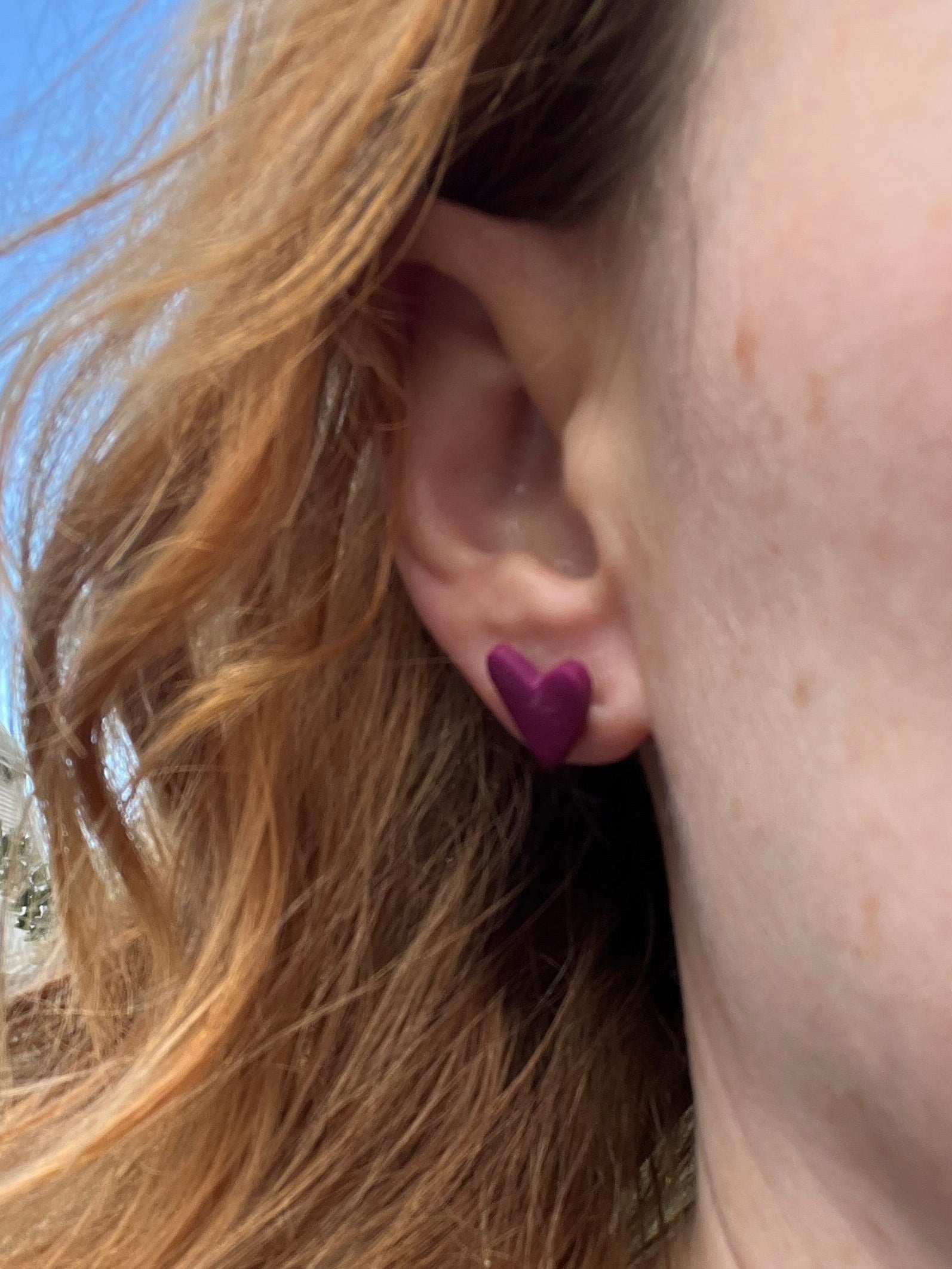 Matte Rainbow Circle & Magenta Heart Stud Earring Pack