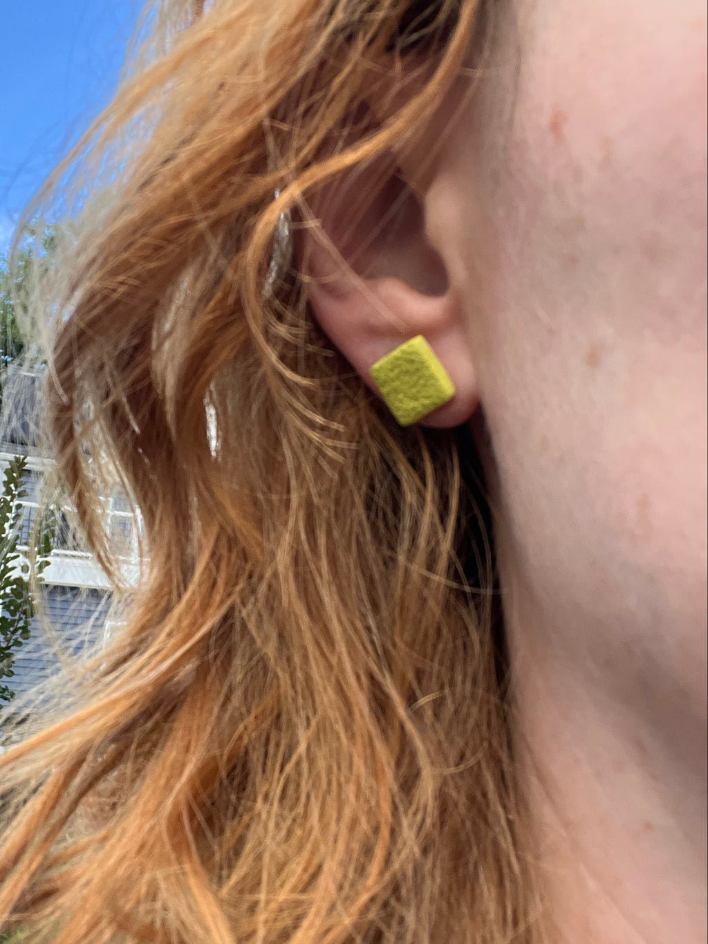 Rainbow Oval & Chartreuse Square Stud Earring Pack