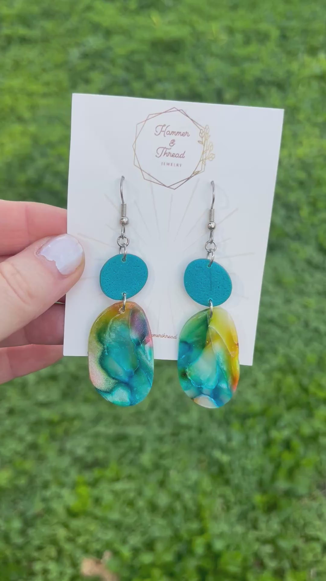 Watercolor Pebble Drop Dangles