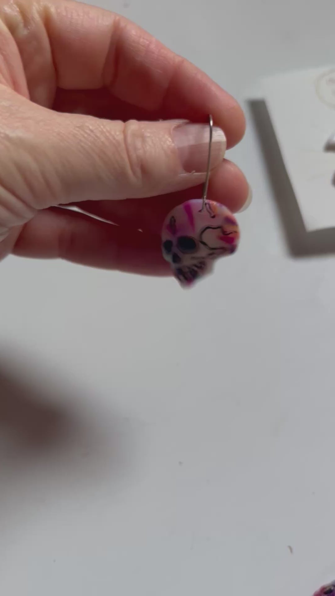 Rainbow Spooky Skull Earrings