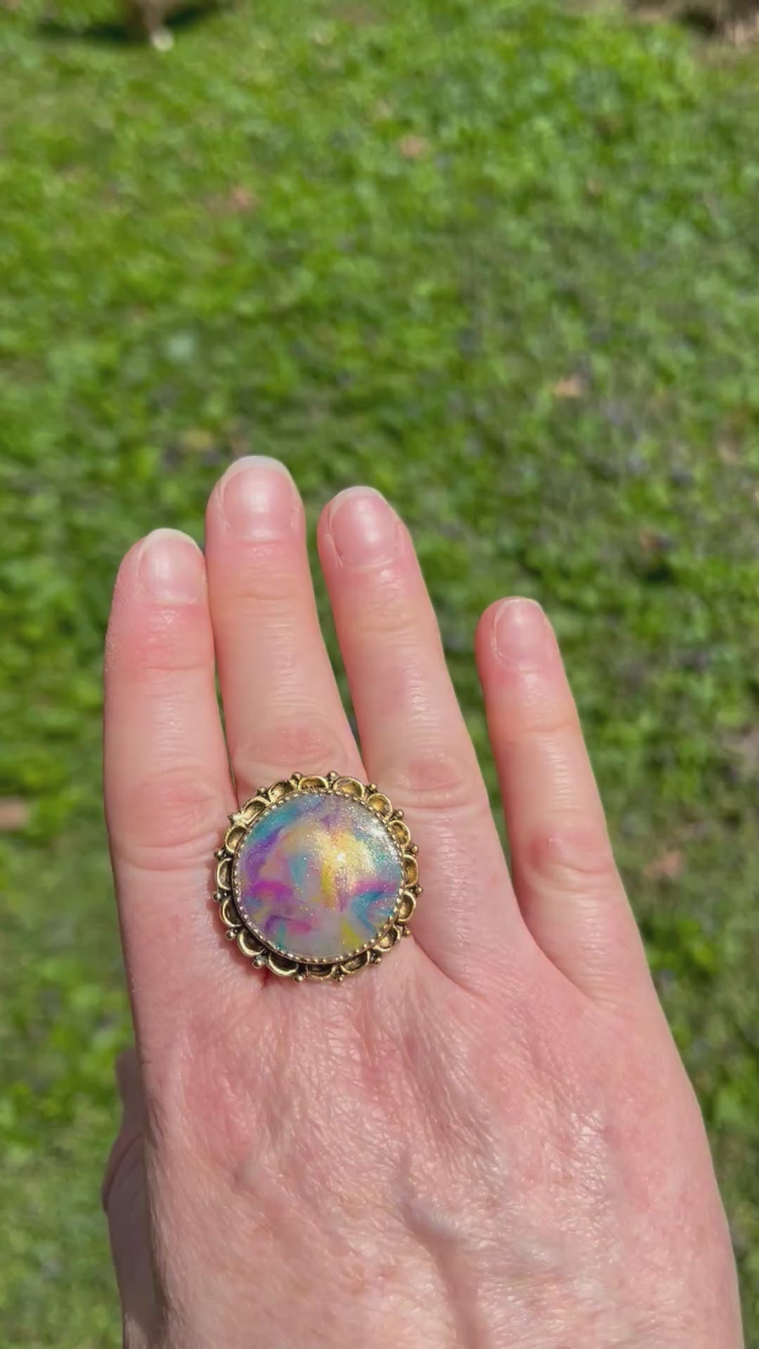 Iridescent Rainbow Ring
