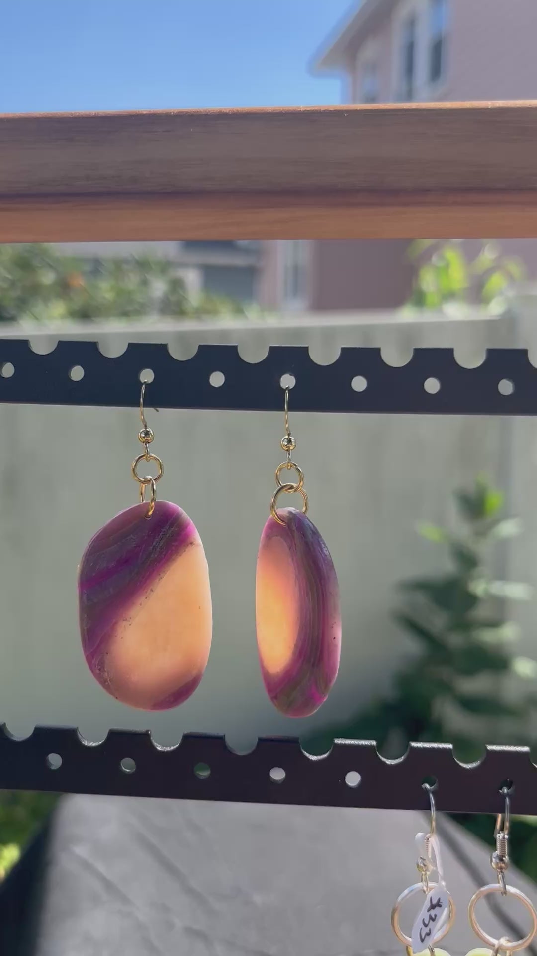 Purple Faux Agate Large Dangles