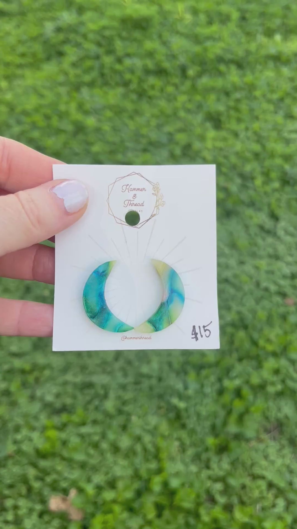Watercolor Moon Studs