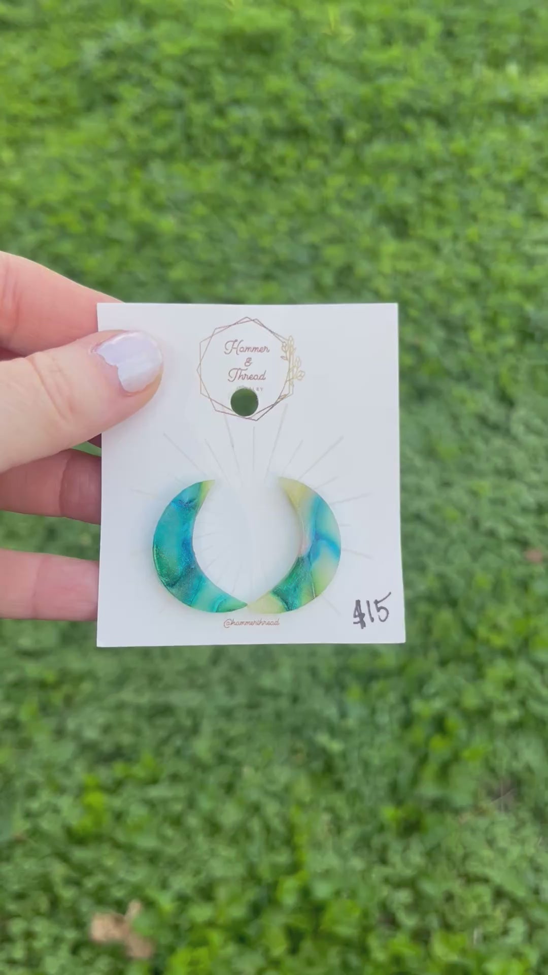 Watercolor Moon Studs