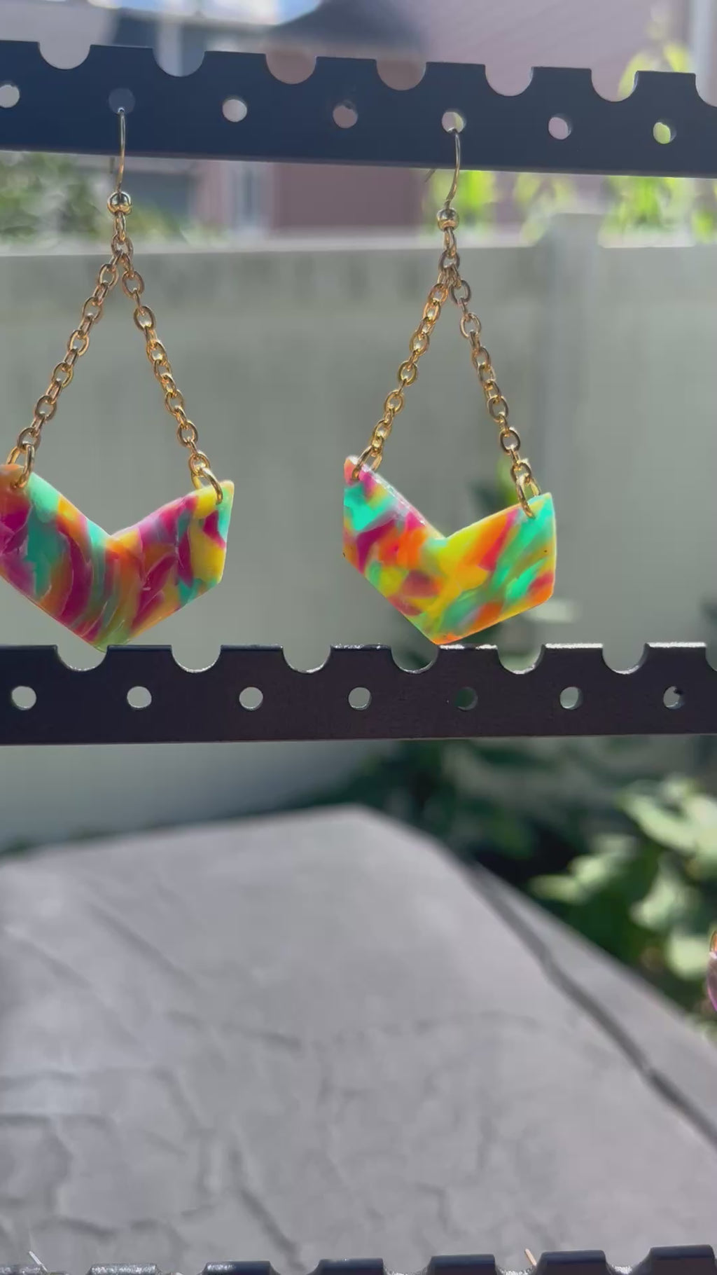 Chevron & Brass Chain Dangles