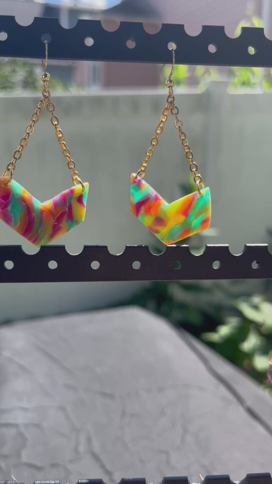 Chevron & Brass Chain Dangles