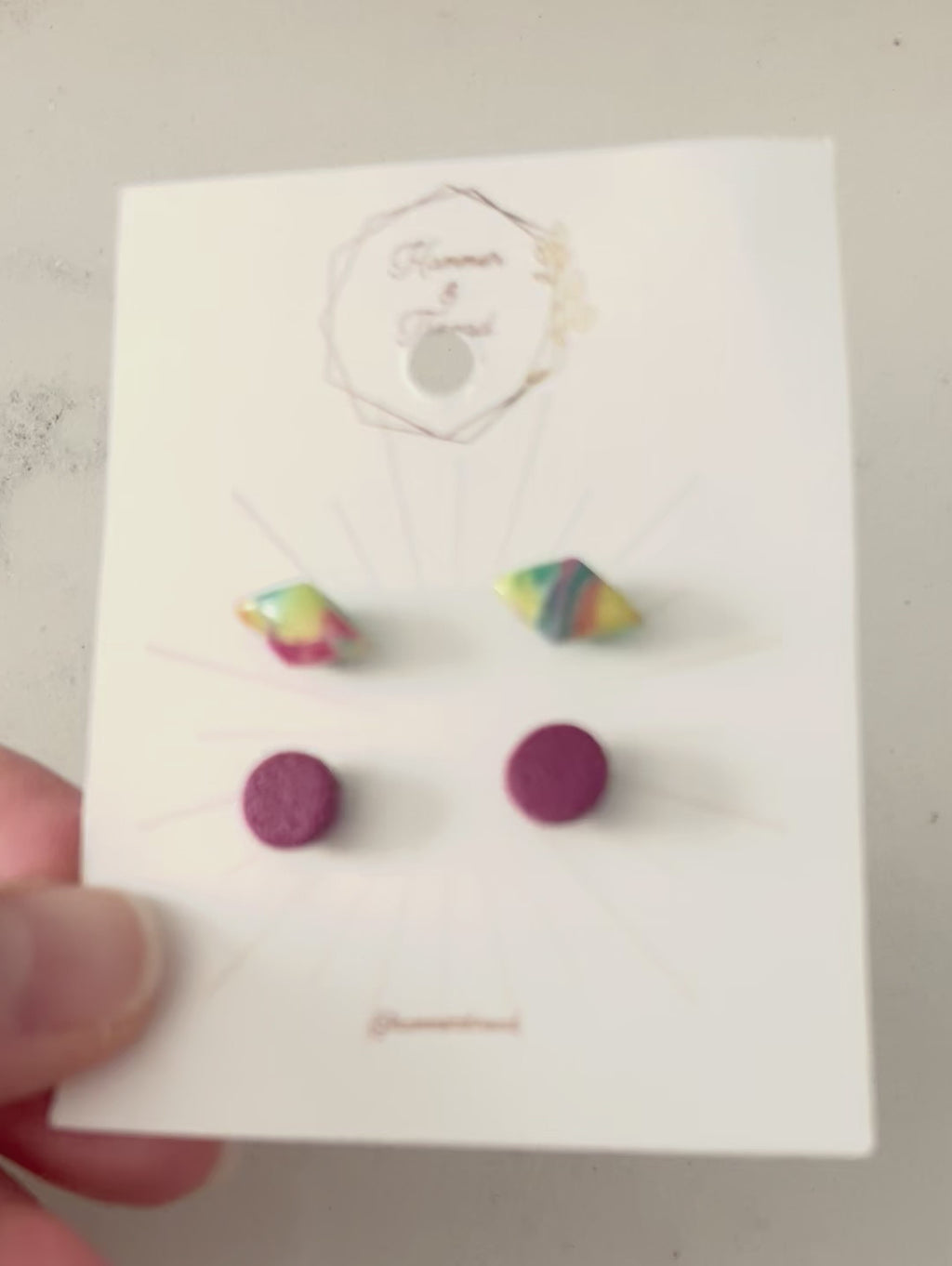 Micro Rainbow Diamond + Magenta Circle Stud Pack